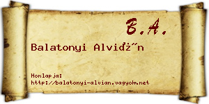 Balatonyi Alvián névjegykártya